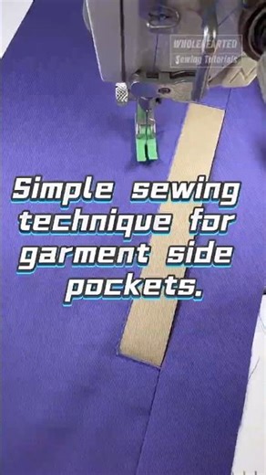 Simple sewing technique for garment side pockets.