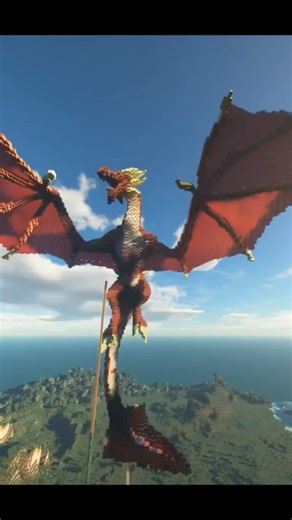 I Built a MASSIVE Red Dragon in Minecraft Survival 🐉🔥