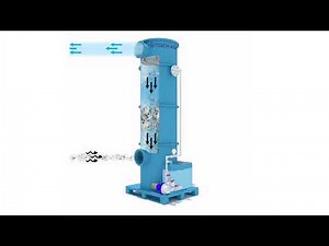 Animation of the Wet Scrubber Operation: TORNADO RP Vertical Wet Scrubber With Random Packing