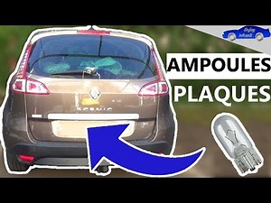 Comment REMPLACER les AMPOULES d'éclairage de PLAQUE d'immatriculation sur Renault SCENIC 3 ?