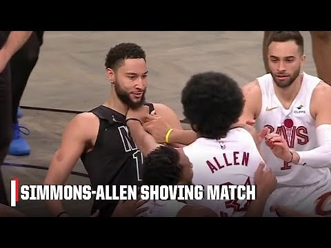 SHOVING MATCH 😱 Tempers flare between Ben Simmons and Jarrett Allen | NBA on ESPN