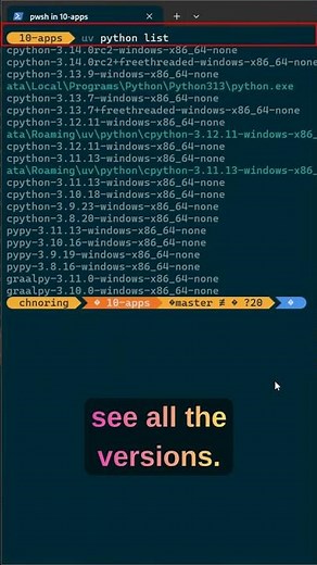 Python edit: manage your python versions with #uv #python #tip #programming #pythonprogramming