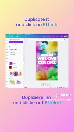 Today, I'll show you how to create a great 💬 Text effect 💬 with #Canva. ✏️ Design instructions 1. Create a new design. 2. Select a video and duplicate it. 3. Remove the background of the upper video (BG Remover). 4. Create a text box and style your text. 5. Duplicate it and click on Effects (toolbar). 6. Select Hollow and adjust the line thickness 7. Click Position in the toolbar and open the Layers window 8. Drag the layer with the solid text between the two video layers The layer order is no