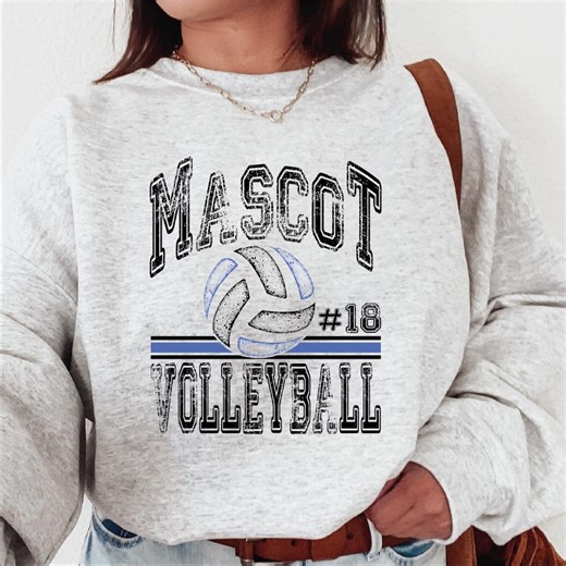 Custom Mascot Name Volleyball Sweatshirt, Teacher Coach Sweater, Personalized Number Hoodie, Volleyball Game Day Sweater, School Name Hoodie - Etsy