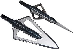 Amazon.com : COLORFUL EAGLE Hunting Arrowheads 100 Grain 3 Blades Broadheads Sawtooth Knife for Hunting and Archery Bow (12 Pcs) : Sports & Outdoors