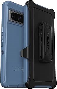 OtterBox Google Pixel 8 Pro Defender Series Case - BABY BLUE JEANS, rugged & durable, with port protection, includes holster clip kickstand (Single unit ships in polybag, ideal for business customers)