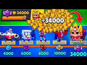 NONSTOP to 34000 TROPHIES Without Collecting TROPHY ROAD + New Free Brawler - Brawl Stars