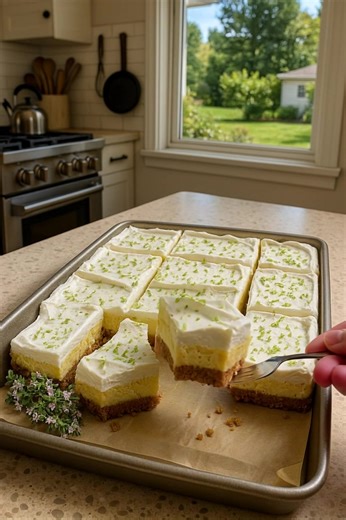 Key Lime Pie Bars These key lime pie bars are creamy, bright, and perfectly balanced between sweet and tangy. They bring all the flavor of classic key lime pie in an easy bar form that is simple to slice and serve. They are ideal for summer desserts, gatherings, or whenever you want a refreshing citrus treat. Ingredients 2 cups graham cracker crumbs 1/2 cup melted unsalted butter 1/4 cup granulated sugar 4 large egg yolks 1 can (14 oz) sweetened condensed milk 1/2 cup fresh lime juice (key lime 