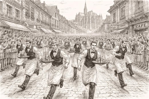 Retour en force de la course des garçons de café à Beauvais avec une soixantaine de participants