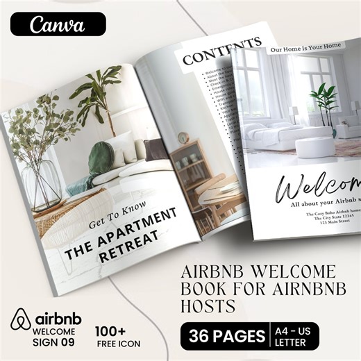 Editable Airbnb Welcome Book Template: Canva House Guide (digital Download) - Etsy