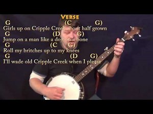 Cripple Creek - Banjo Cover Lesson in G with Chords/Lyrics