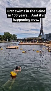 1.5M views · 14K reactions | From forbidden to refreshing. Yesterday, Parisians were swimming in the Seine again. This was once unthinkable. Now it’s reality. Right in the heart of Paris. | Forever Paris | Facebook
