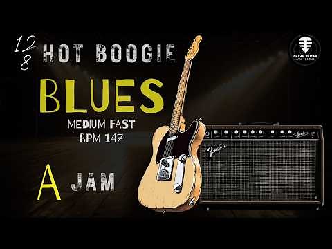 HOT BOOGIE Blues backing track 🔥 MEDIUM FAST (BPM 147) JAM in A