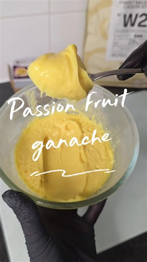 Passion fruit ganache ✨ Fruit ganache doesn’t have to split. Smooth, creamy, and perfectly balanced with a tangy kick. Ideal for filling cakes, cupcakes, macarons, and drip cakes. #homemadecake #passionfruitganache #ganache #viral #fyp