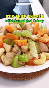 Stir-fried chicken with carrot and celery with cashew nuts #reelsfypシ #homecooking #chinesefood #chicken #stirfry @top fans | Janet's Home Cooking