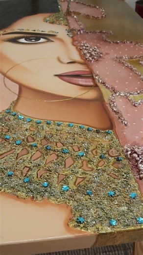 Golden Grace – Indian Bride Painting (150x100 cm)