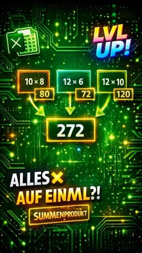 Excel rechnet ALLES in EINER Formel mit =summenprodukt()