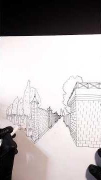 How to draw one-point perspective #sketch #architecture #architecturalsketch