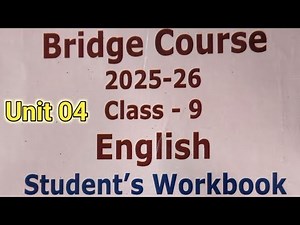 Bridge Course Class 9th English Unit 4 । Bridge course english । Bridge course