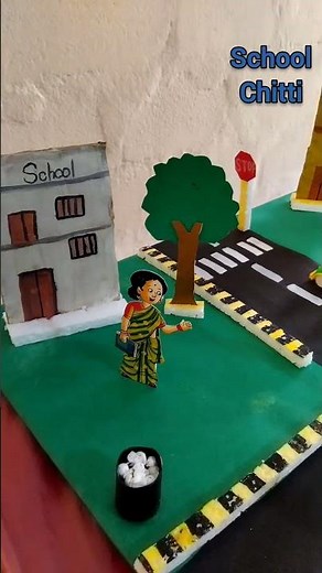 Traffic Rules and Road Safety Working Model Simple Road Safety Project for School | @school Chutti