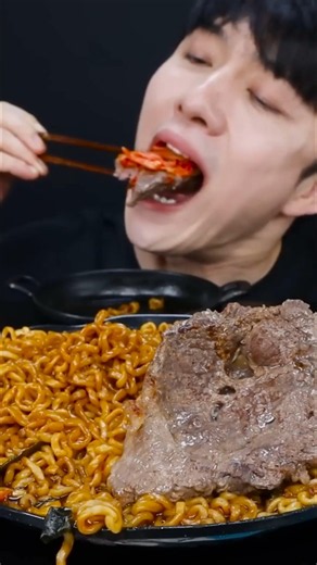 Asmr Prime Beef & Chapaguri Eating Sound