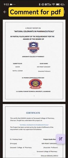 B Pharma Project Report Pdf l