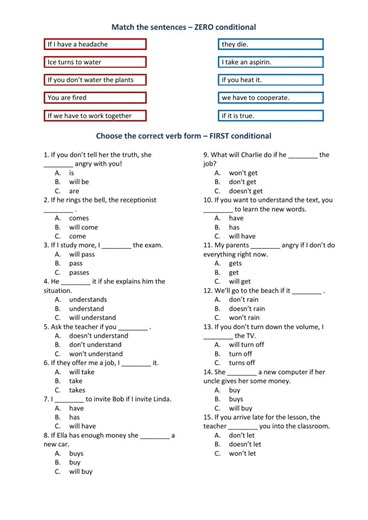 Zero and first conditionals