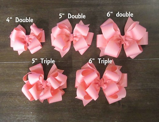 Big Hair Bows, Girls Hairbows, Triple Stacked Bows, Double Bows, You Pick Colors, Boutique Triple Bows, Bella Bows, 6" Bows, 5 Inch Hairbow - Etsy