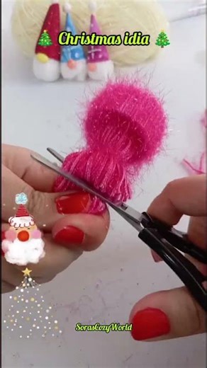 Christmas idia🎄 gnome🎅 Cute girly yarn gnome DIY (Santa Claus)#diy #christmas #gnome #shorts #yarn