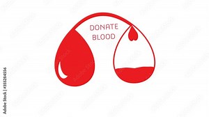 red blood drop. drop blood. World Blood Donor Day. Logo for blood donation awareness organizations. Medical animation