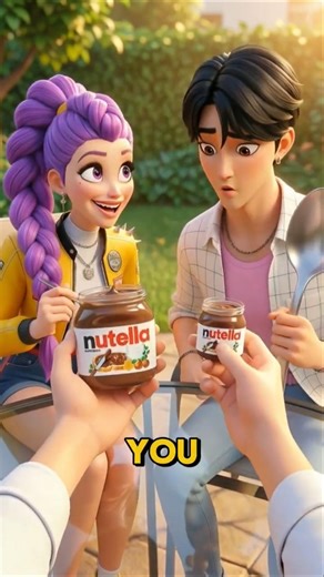 Rumi vs Jinu: The Ultimate Nutella Challenge 🍫✨#rumi #kpopdemonhunters #jinu