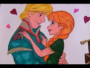 Disney Frozen Anna and Kristoff! Frozen Coloring Book Pages fun! Kids coloring with ColorCraze!