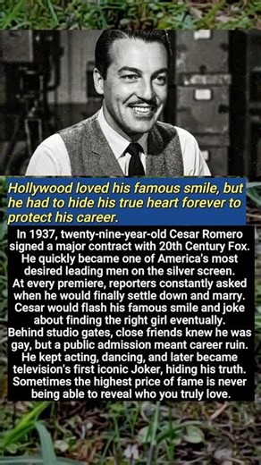 The Tragic Secret Behind Hollywood's First Joker! 🃏 #CesarRomero #OldHollywood #shorts