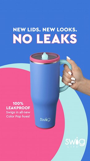 New Lids. New Looks. No Leaks! Meet Color Pop hues made for life on the move. Sip and go confidently with your fave Swig. ✨ | Swig Life