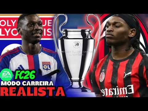 EA FC 26 MODO CARREIRA TREINADOR - PLAYOFFS DA CHAMPIONS ENTRE LYON X MILAN !! JOGAÇÓ