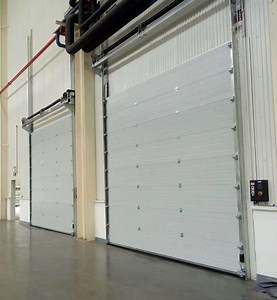 [Hot Item] Auto Control Exterior Sectional Emossed Pattern Panel Garage Roll up Overhead Door with Pedestrian Passage