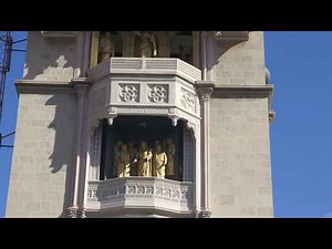 The mechanical animated cathedral clock tower located in Messina Sicily Italy