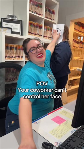 Coworker Struggles to Control Her Expression
