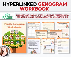 Family Genogram Worksheets Hyperlinked, Family Systems, Ifs,therapy Worksheets, Genogram, Family Tree Therapy Resources Therapy Office Decor - Etsy