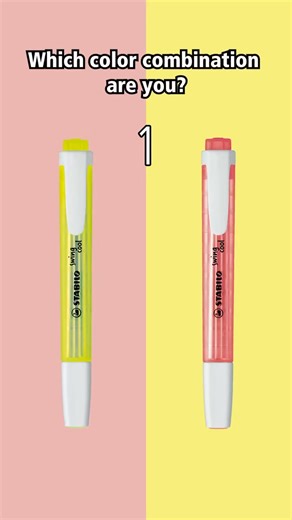 24 reactions | Which color combination are you?樂 Let us know in the comments.  #stabilo #startbeginning #stabiloswingcool #whichoneareyou | STABILO | Facebook