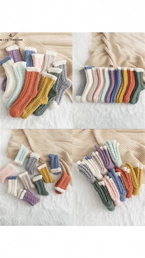 Women's Colorblock Fuzzy Crew Socks, Soft Comfy Warm Mid-Calf Socks for Fall & Winter, Daily Wear Polyester Socks for Cold Weather #cozyfleeceblanket #cozyholidayootd #uggcozyslippers #womenssweats #cozywintermusthave #menssocks #cozysweatshirt #craftedsuedeclogs #newyearsootd #ladiessocks