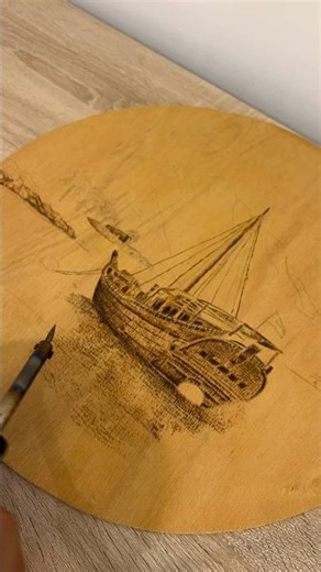 Adding shade and depth through pyrography part 2 #pyrography #timelapseart #woodburningart