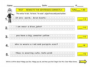 Test: Rewrite the Sentences Correctly