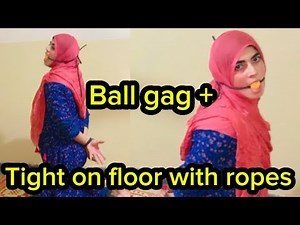Tight on floor with rope + ball gag || hogtie escape challenge || Fozia boota vlog