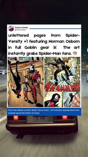 Pere Perez shares unlettered pages from Spider-Versity 1 featuring Norman Osborn in full Goblin gear