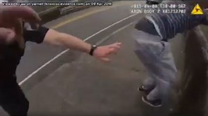 Police officer saves bridge jumper at last second