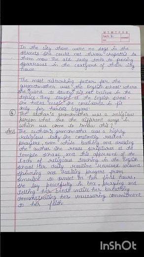 class 11 english chapter 1 The portrait of a lady🧕 hornbill book #subscribemychannel #studywithme