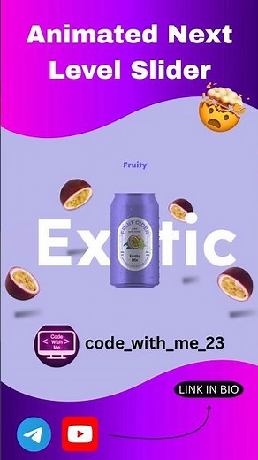 Next Level Animated Product Slider using HTML, CSS & JS 🍇 | Modern UI Animation ✨