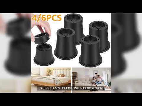 4/6Pcs Heavy Duty Rubber Sofa Cabinet Feet Leg Bed Risers Stand Round Furniture Risers Anti Slip Bed