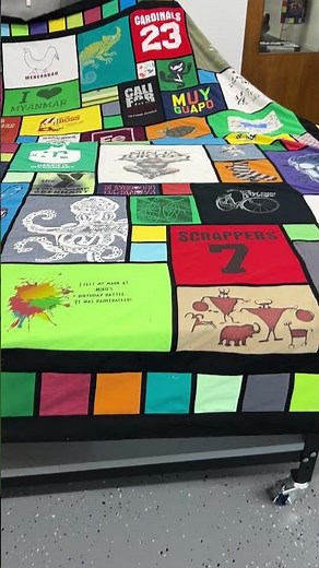 Looking at a Finished Stained-Glass Quilt! #shorts